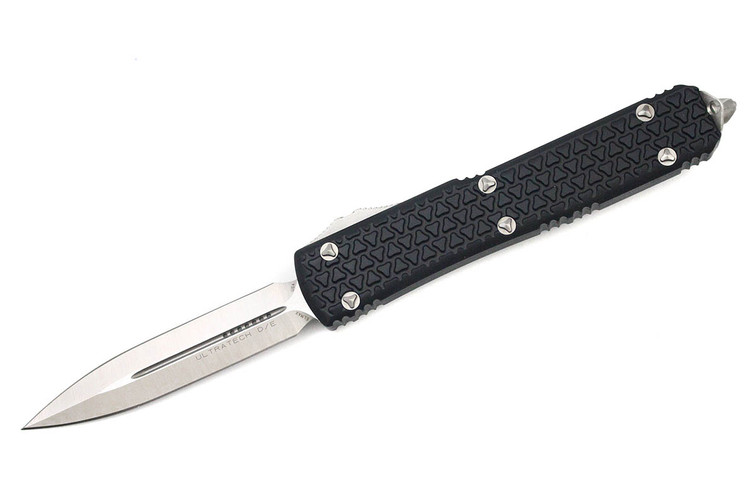 Microtech 122-4 Ultratech D/E - Black Handle - Satin Blade