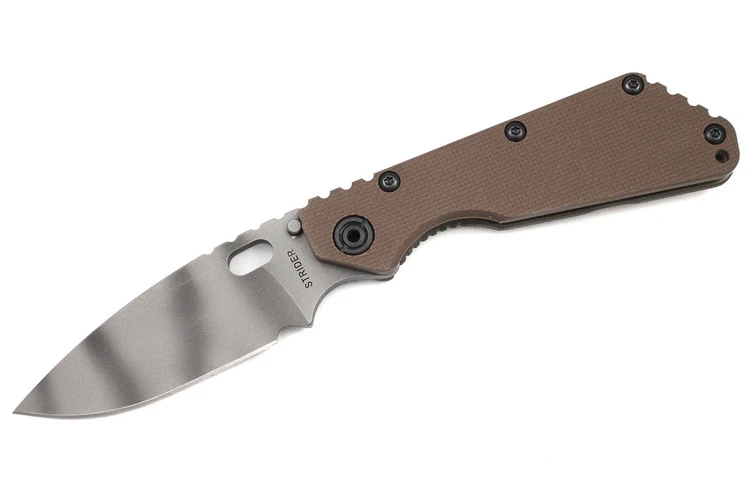 Strider SMF Brown G-10 - Tigerstripe Blade - Flamed Lockside