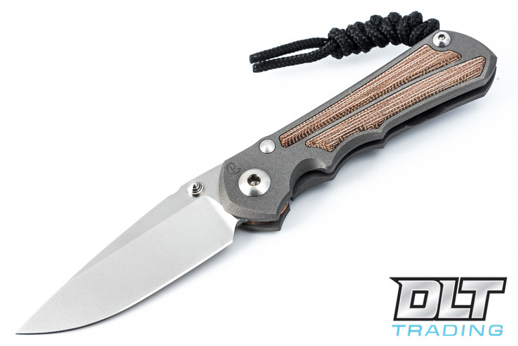Chris Reeve Small Inkosi folding knife with Natural Canvas Micarta inlay. 