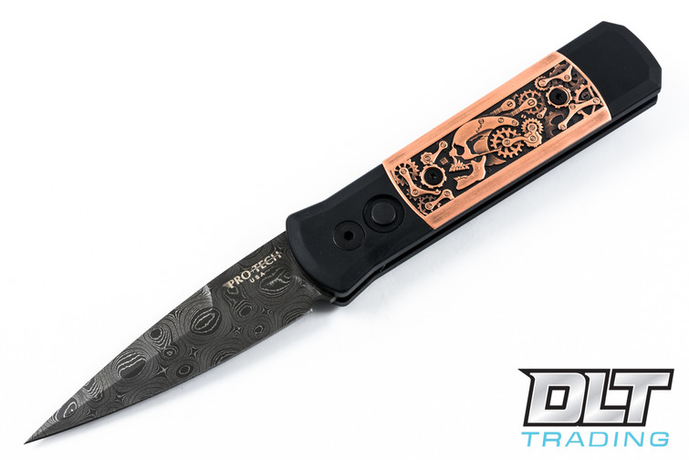 Pro-Tech Godson - Limited Edition - 7SP-3 - Black Aluminum - Steampunk Copper Inlay