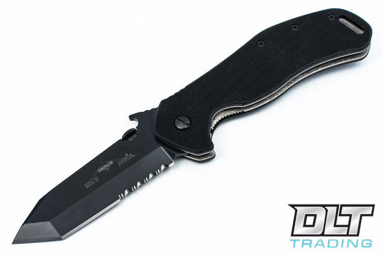 Emerson Big Bulldog - Black Blade - Partially Serrated - Wave Feature