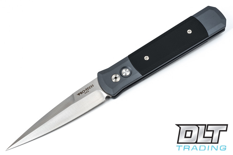 Pro-Tech Godfather - Grey Handle - G-10 Inlays - Satin Blade