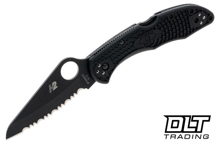 Spyderco Salt 2 - Black - Black Blade - Fully Serrated