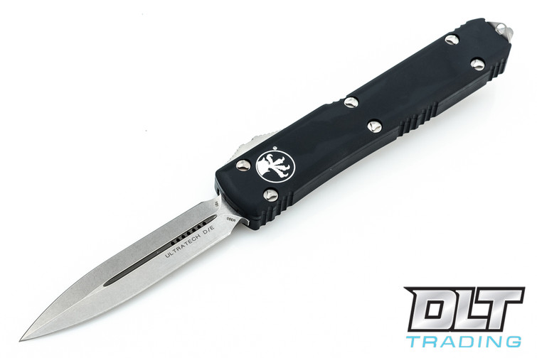 Microtech 122-10 Ultratech D/E - Black Handle - Stonewashed Blade Microtech 122-10 Ultratech D/E - Black Handle - Stonewashed Blade