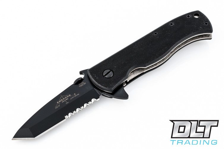 Emerson CQC-7BW Flipper - 154CM - Black Blade - Partially Serrated