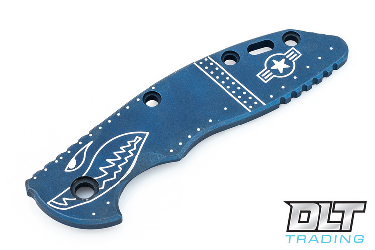 Hinderer 3.5" XM-18 Smooth Titanium Handle Scale - Battle Blue - Warthog Machined