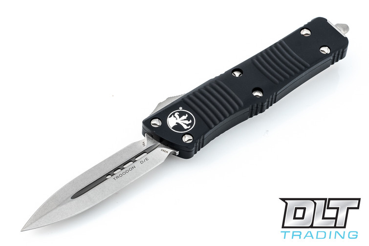 Microtech 138-10 Troodon D/E - Black Handle - Stonewash Blade
