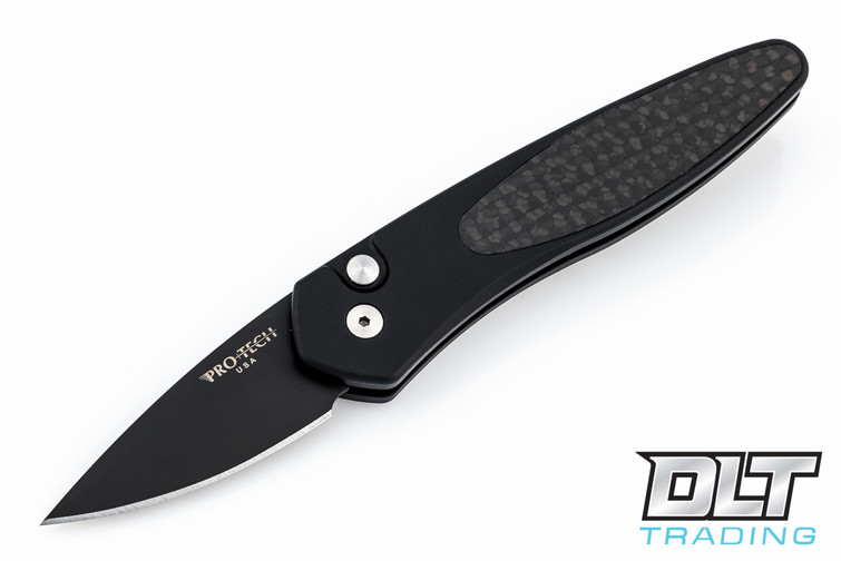 Pro-Tech Half-Breed - Black handle - Carbon Fiber Inlay - Black Blade
