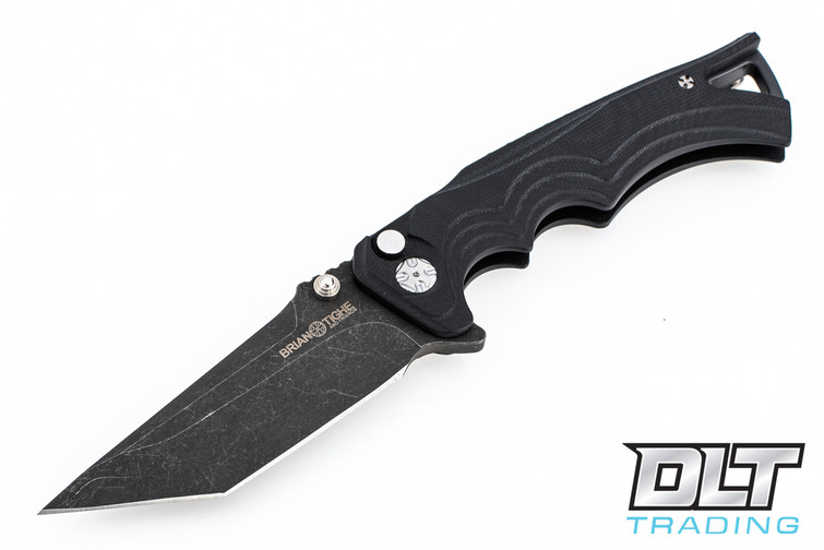 Brian Tighe & Friends - Large Tighe Fighter - Tanto - Black G-10 - Acid Stonewash
