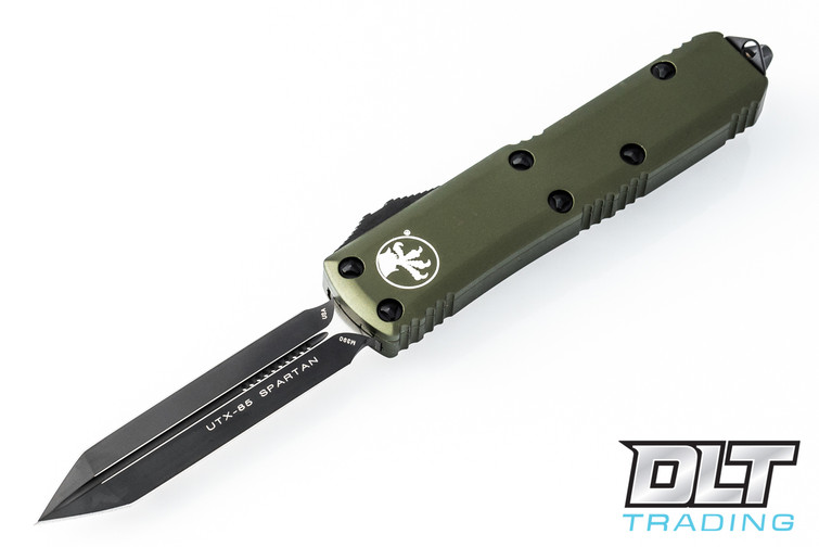 Microtech UTX-85 Spartan D/E - Green Handle - Black Blade