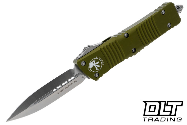 Microtech 142-4OD Combat Troodon D/E - Green Handle - Satin Blade
