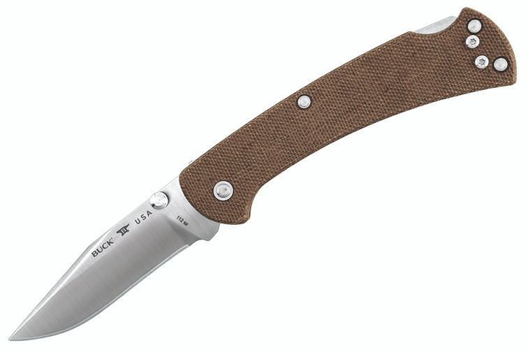 Buck 112 Slim Pro - Brown Micarta