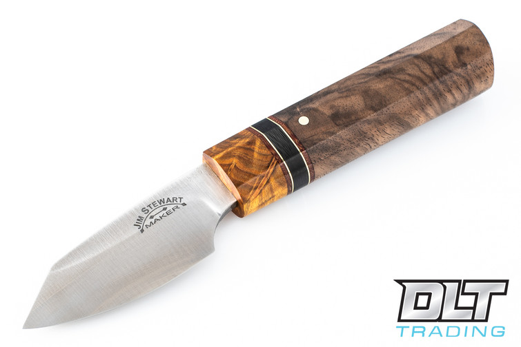 Bark River Custom Shop - Nihon Utility - Turkish Walnut Burl - Acacia Burl Ferrule - Natural, Brass & Carbon Fiber Accents - #1