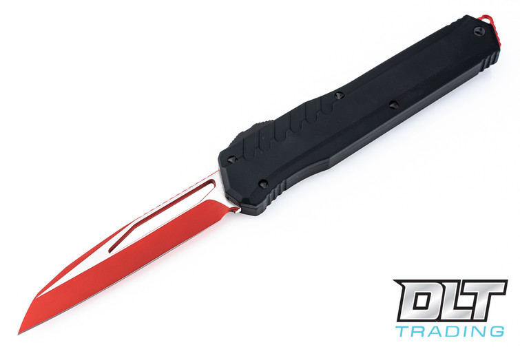 Microtech 241M-1RDBK Cypher S/E - Black Handle - Red Blade