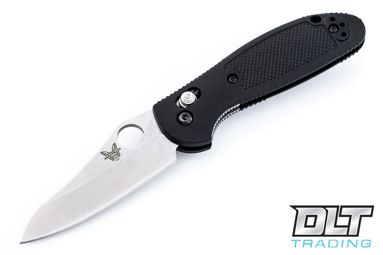 Benchmade 555 S30V Mini Griptilian with Sheepsfoot blade and black handles.