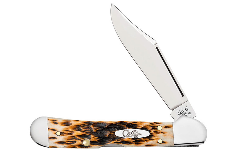 Case Mini Copperlock Amber Bone Pocket Knife