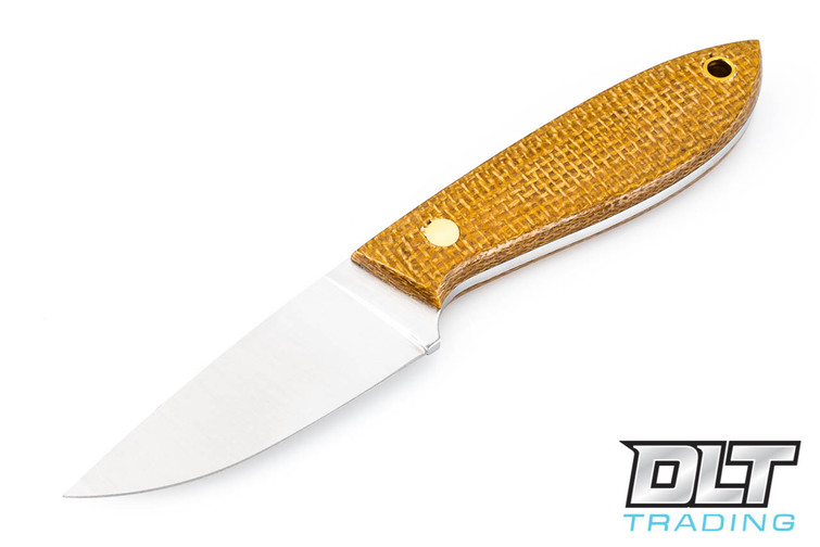 BRISA Necker 80 Bobtail - Mustard Micarta - Flat Ground - Multi-Carry Sheath
