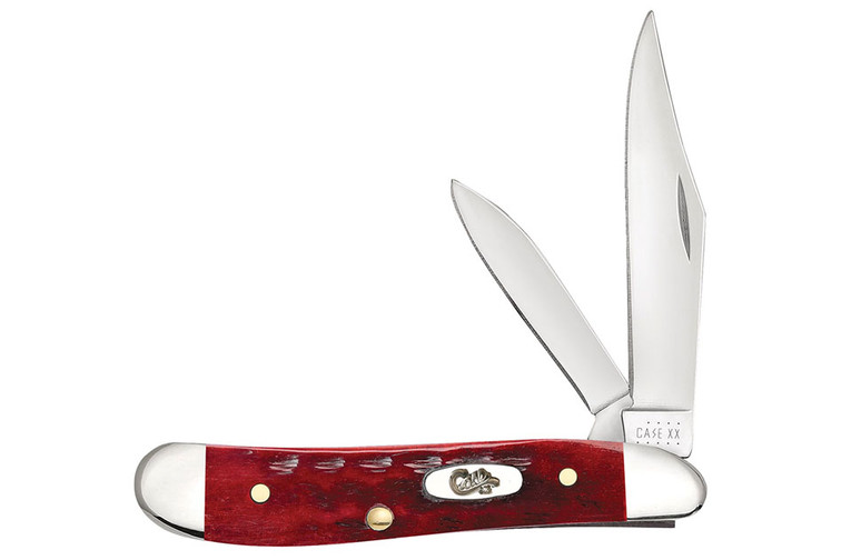 Case Peanut Pocket Knife Pocket Worn Red Bone
