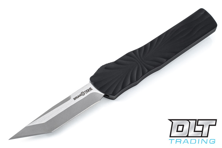 Brian Tighe & Friends - Small Twist Tighe OTF - Black Aluminum - Clip Point