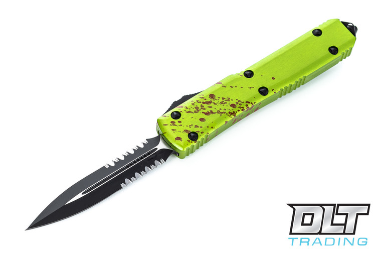 Microtech 122-2Z Ultratech D/E - Zombietech Handle  - Partial Serrations - Black Blade