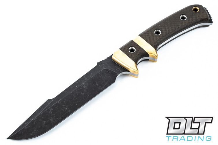 Oxus - Blackwash Blade - OD Green Micarta - Brass Bolster