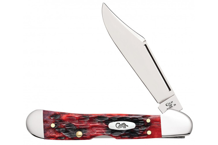 Case Mini Copperlock Crimson Peach Seed Jigged Bone