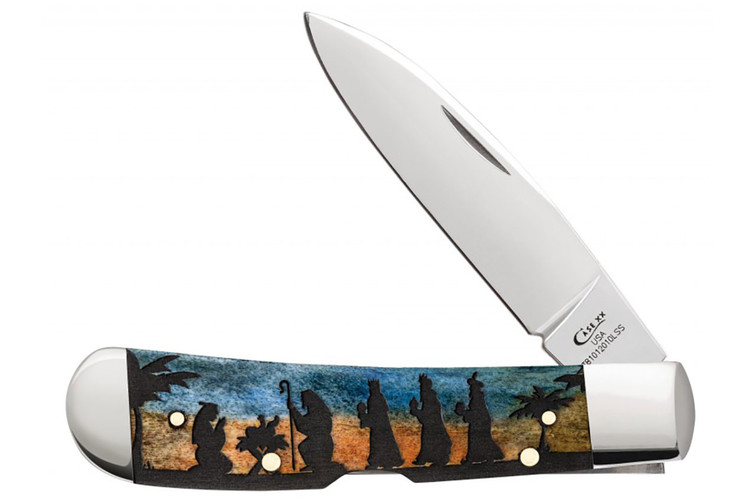 Case Tribal Lock Christmas Natural Bone with Gift Tin