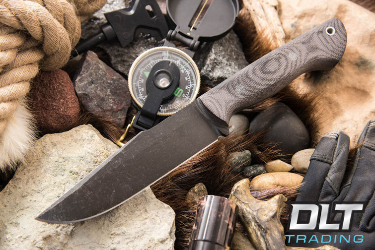 Tope Hellkat Utility 3V - Acid Washed - Black Canvas Micarta - Matte Finish