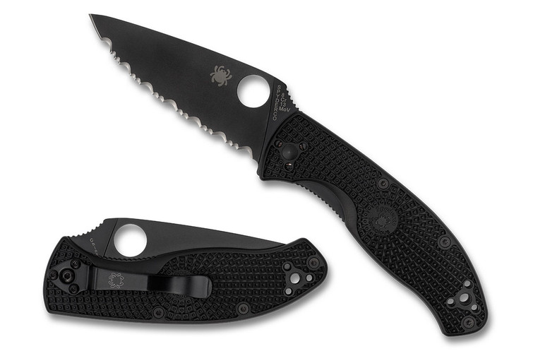 Spyderco Tenacious Lightweight - Black Blade - Fully Serrated