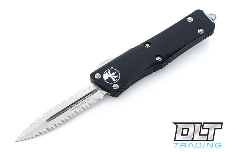 Microtech 138-D12 Troodon D/E - Black Handle - Full Serrated Blade