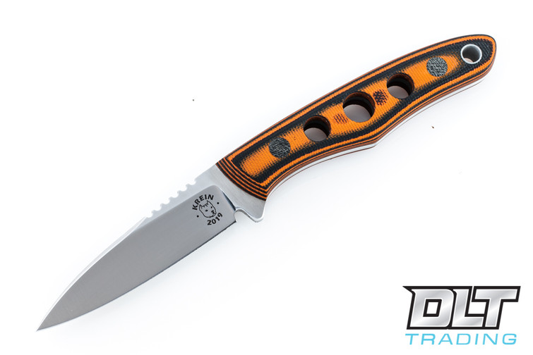 Krein Ultimate Caper - Orange & Black G-10 - Black Micarta Pins - Kydex Sheath