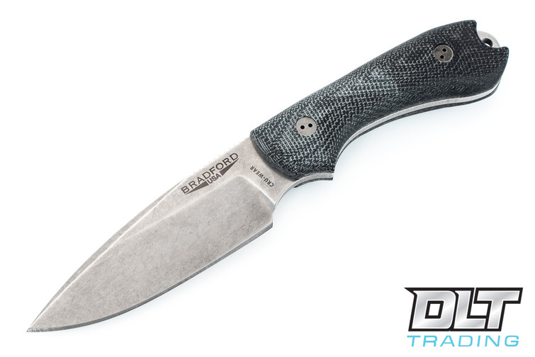 Bradford Guardian 3 Cru-Wear - 3D Black Micarta - False Edge - Stonewashed