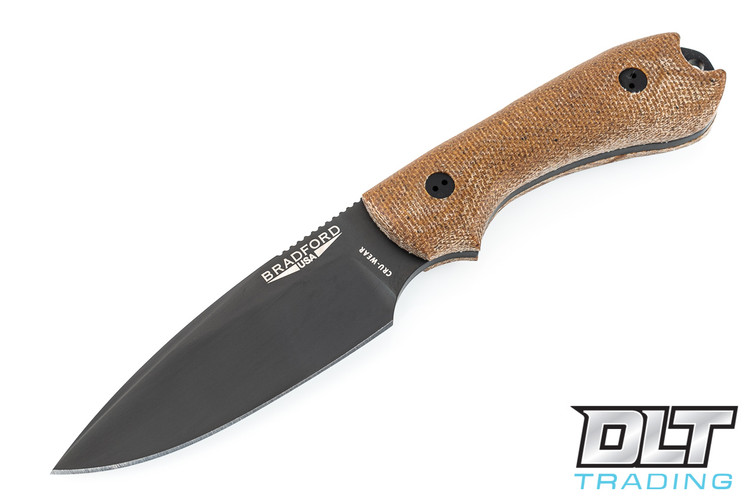 Bradford Guardian 3 Cru-Wear - 3D Natural Micarta - False Edge - Black DLC