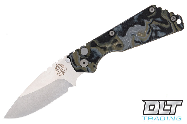 Pro-Tech Strider SnG - Camo G-10 - Black Aluminum - Stonewashed Blade