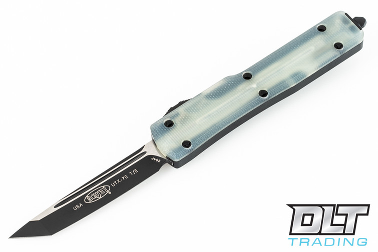 Microtech 149-1GTJGS UTX-70 T/E - Jade Green G-10 - Black Blade - Signature Series