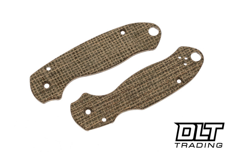 RGT Spyderco Para 3 Scale Set - Green Burlap Micarta