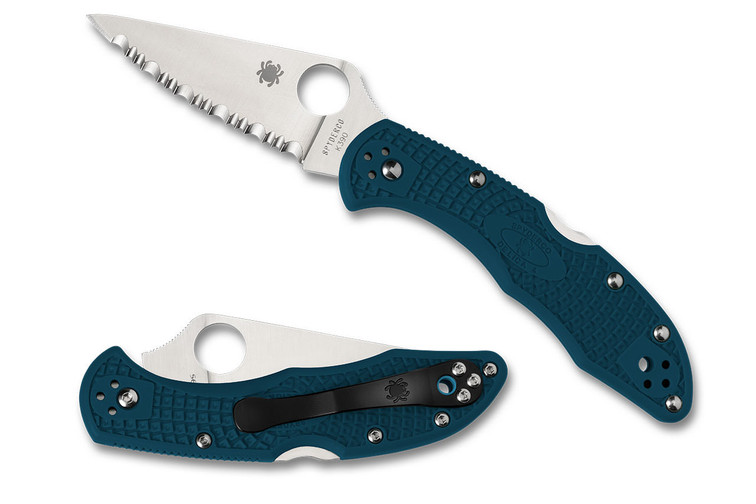 Spyderco Delica 4 - Blue FRN - Fully Serrated - K390 Blade