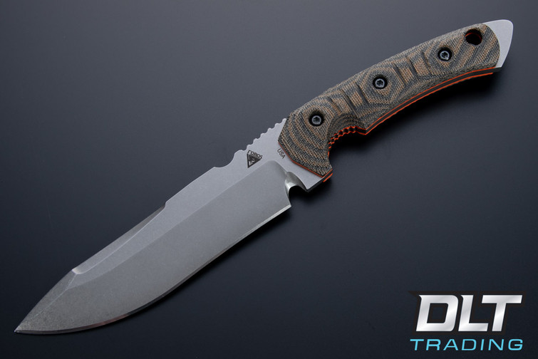 FOBOS Tier 1 - Stonewashed - Camo Canvas Micarta - Red Liners