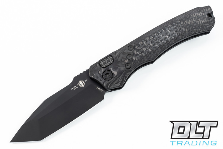Heretic Knives Wraith TE-A - Carbon Fiber - Marbled Carbon Fiber Bolster - Black DLC Blade