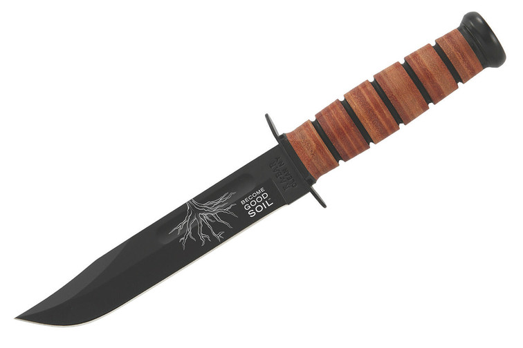BGS Kabar 1217 USMC Fighting Knife - Plain Edge - Leather Sheath
