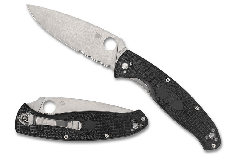 Spyderco C142PSBK Resilience Lightweight - Black - Partially Serrated