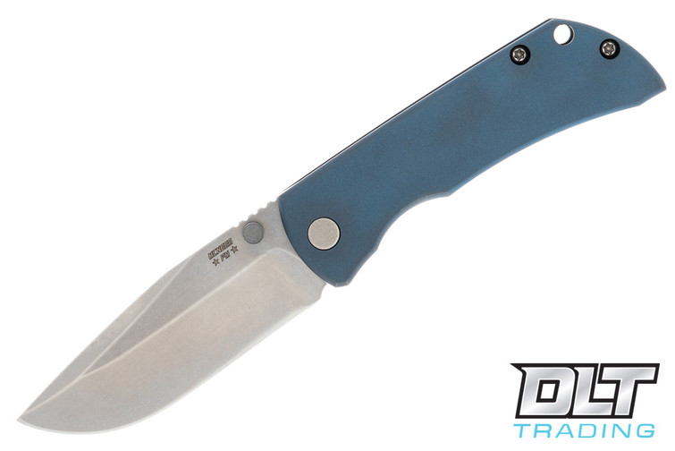 McNees PM MAC 2 - Blue Anodized Titanium - Stonewashed Blade