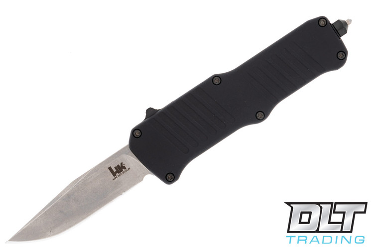 Hogue HK Mini Incursion Clip Point - Black Aluminum - Tumbled Blade