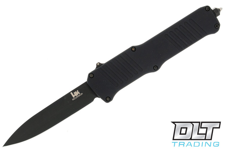 Hogue HK Incursion Night Fision Bayonet - Black Aluminum - Black Blade