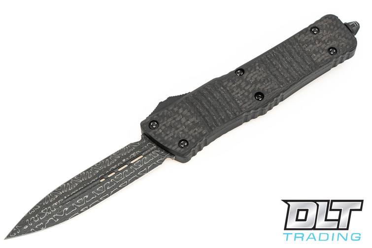 Microtech 142-16CFS Combat Troodon D/E - Carbon Fiber - Damascus Blade - Signature Series