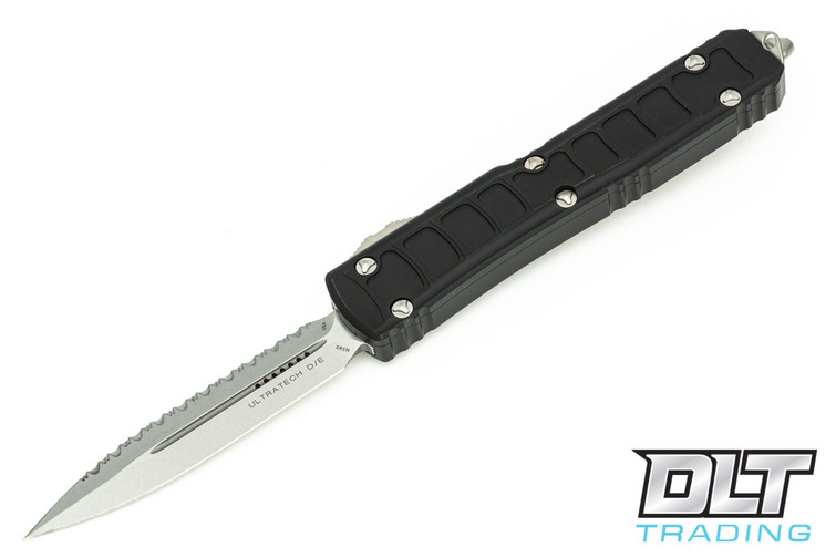 Microtech 122II-12S Ultratech II D/E - Black Handle - Stonewashed Blade - Signature Series