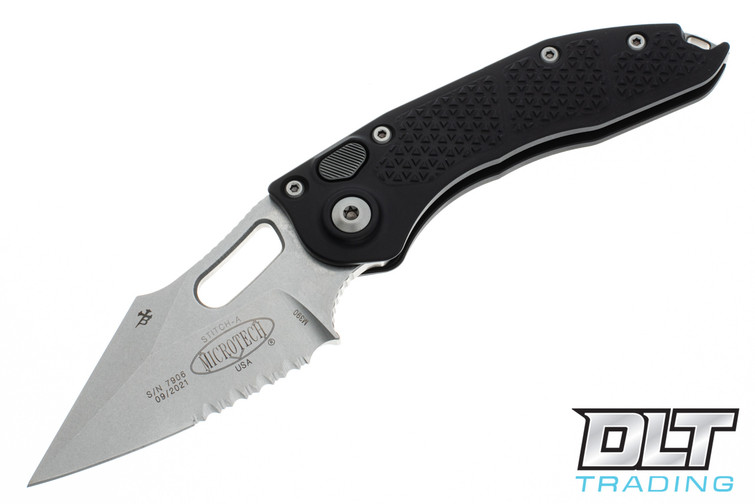 Microtech 169-11 Stitch S/E - Black Handle - Stonewashed Blade