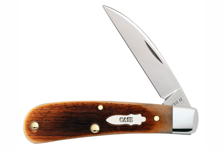 Case Sway Back Barehead Amber Sawcut Jigged Bone