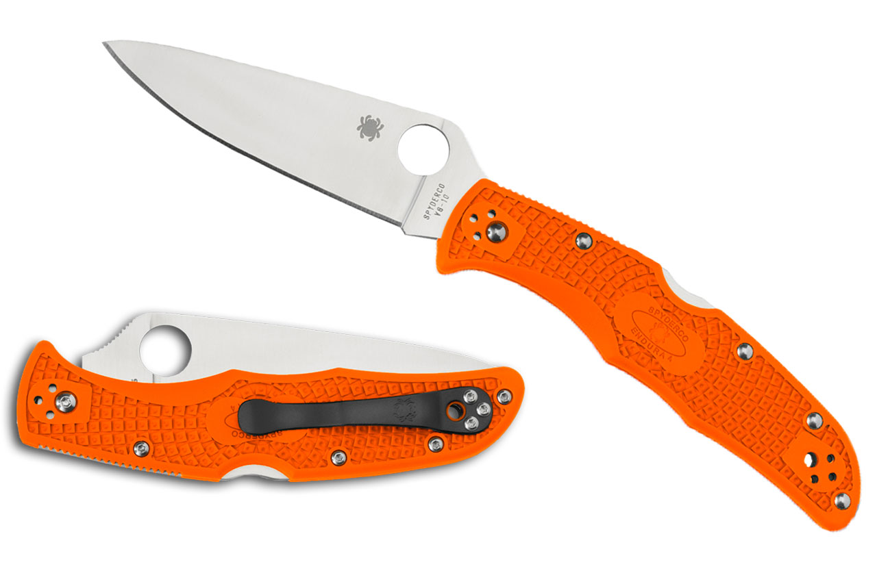 Spyderco Endura 4 - Orange FRN, Flat Ground VG-10
