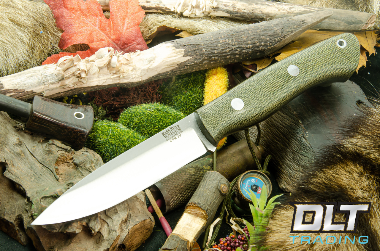 Bark River Aurora 3V Green Canvas Micarta